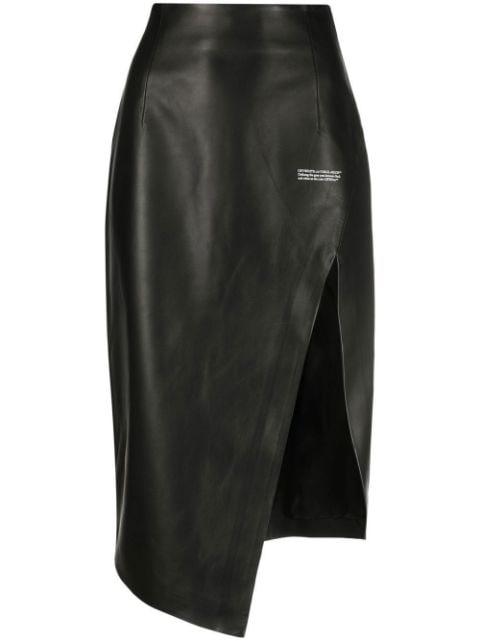 side-slit leather skirt by OFF-WHITE