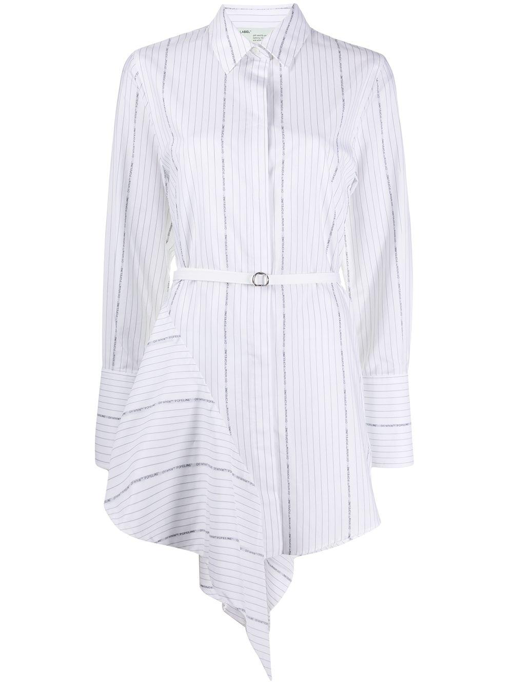 striped asymmetric mini shirt dress by OFF-WHITE