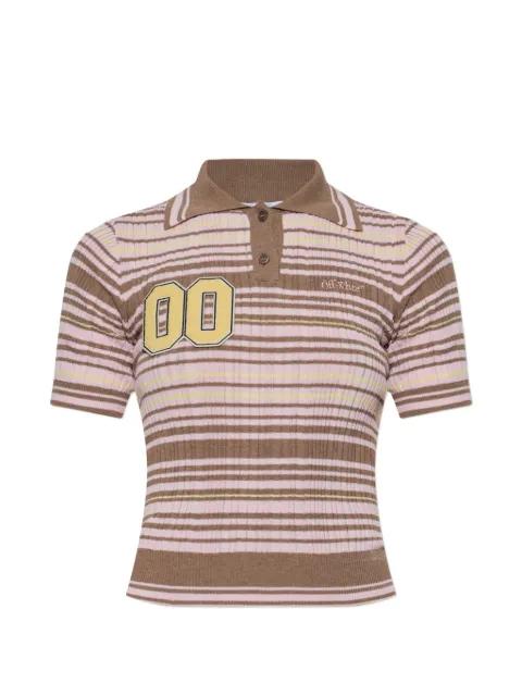 striped patch-detail polo shirt by OFF-WHITE