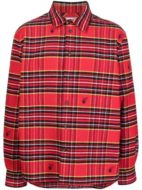 tartan-check logo-embroidered shirt by OFF-WHITE
