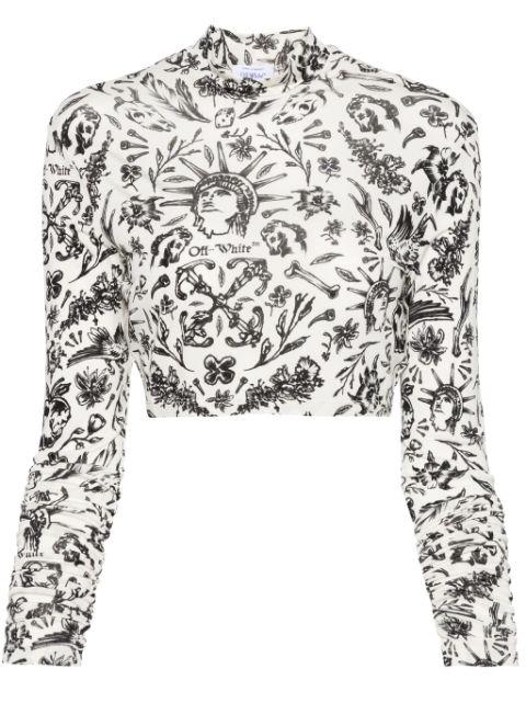 tattoo-print cropped trop by OFF-WHITE