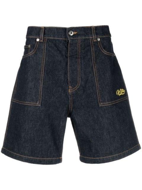 utility denim shorts by OFF-WHITE