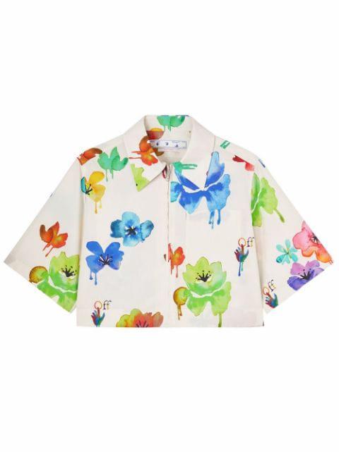 watercolour floral-print short-sleeved shirt by OFF-WHITE