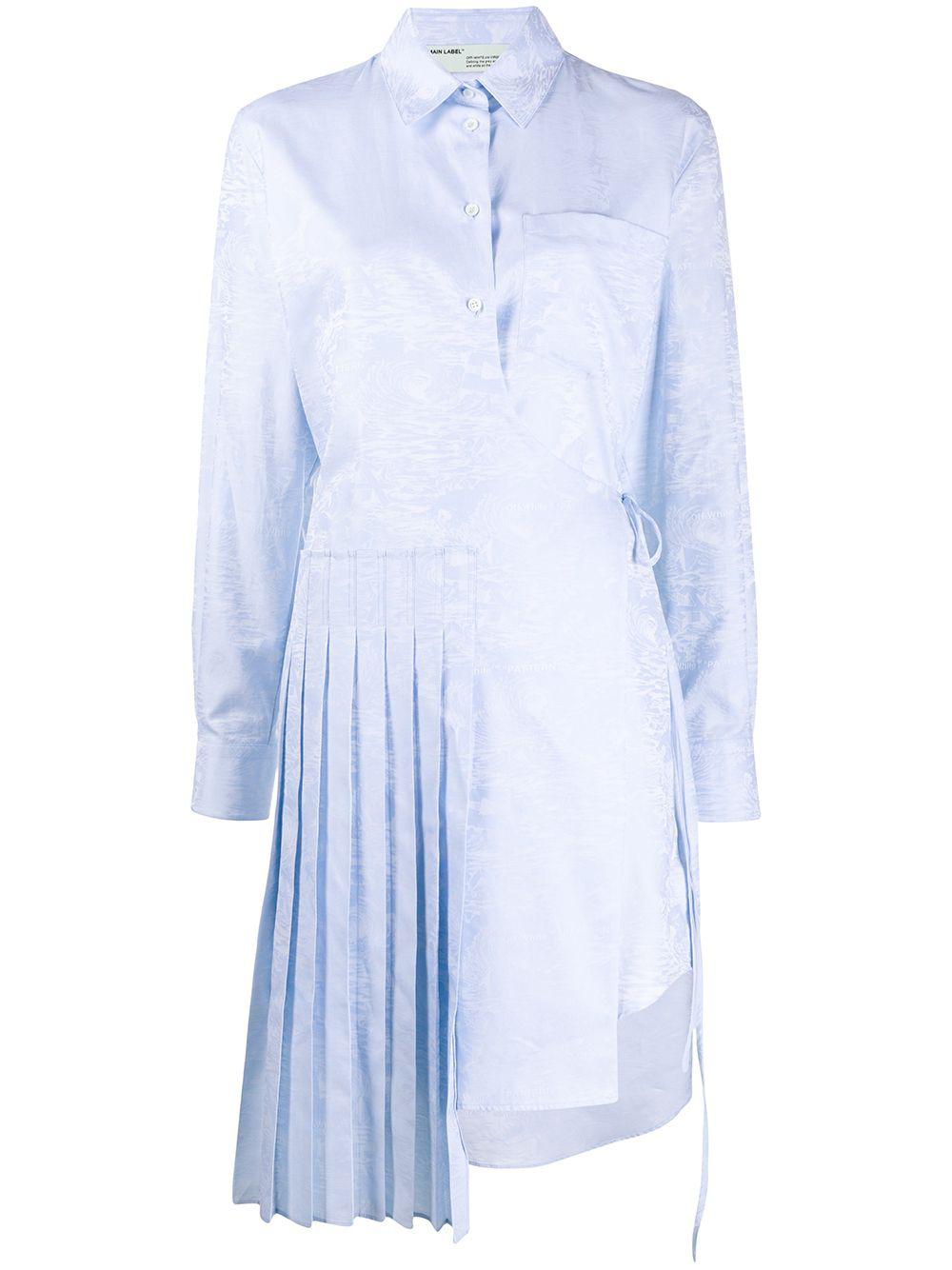 wave print asymmetrical pleated dress by OFF-WHITE