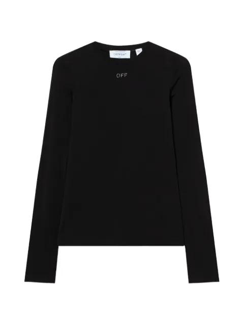 x Swarovski crystal stamp crewneck top by OFF-WHITE