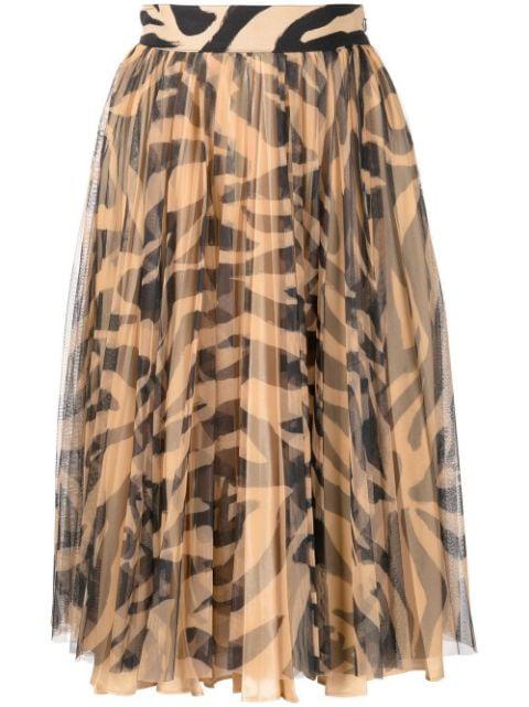 zebra-print flared skirt by OFF-WHITE