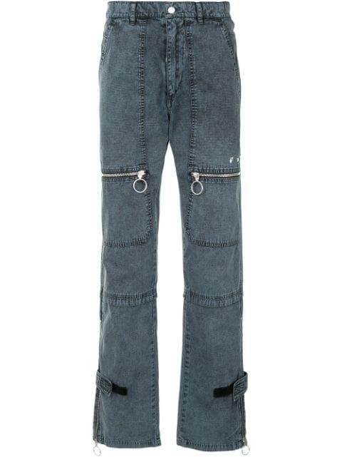 zip-detail straight-leg trousers by OFF-WHITE