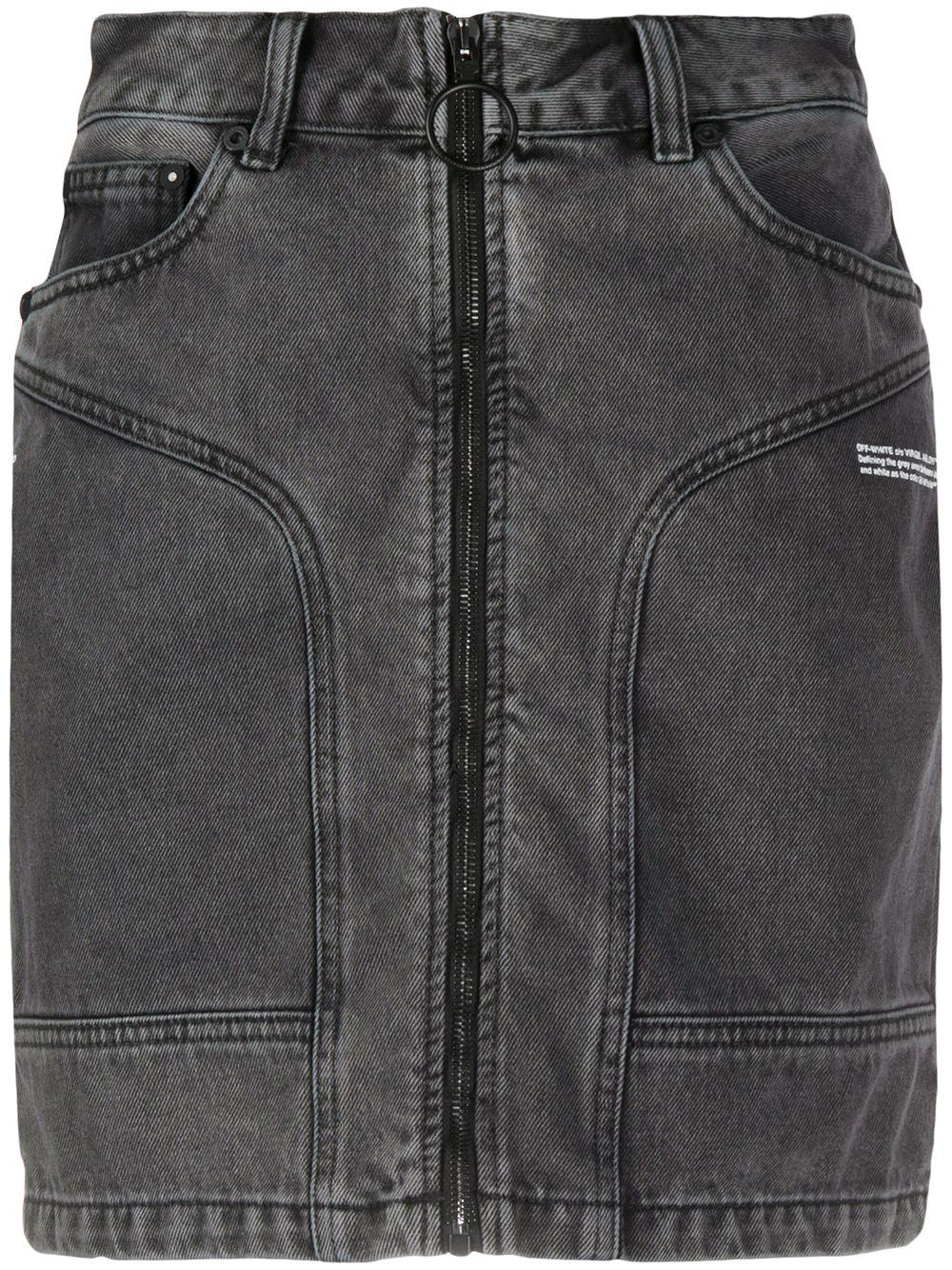zip-front denim skirt by OFF-WHITE