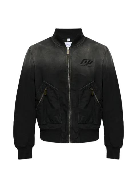 zip-up faded bomber jacket by OFF-WHITE