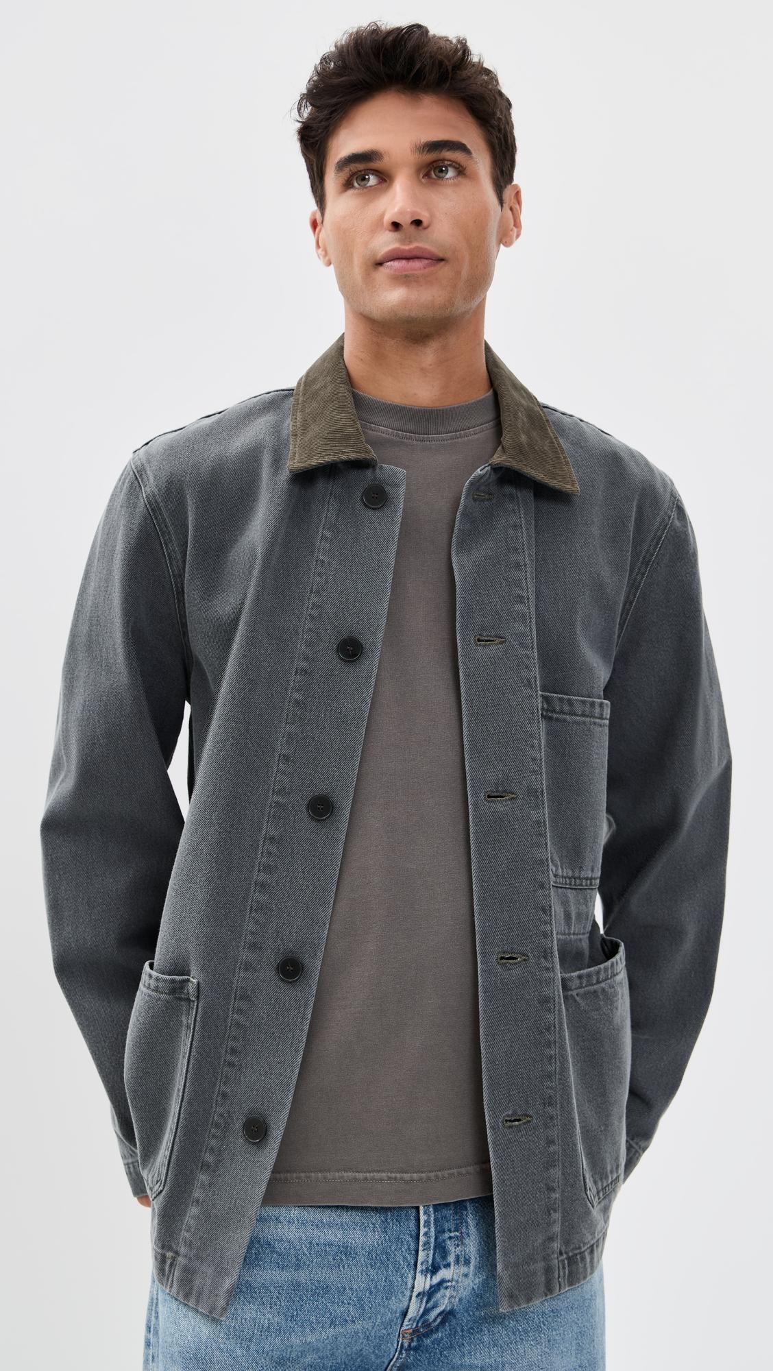 Carlito Corduroy Collar Denim Jacket by OFFICINE GENERALE