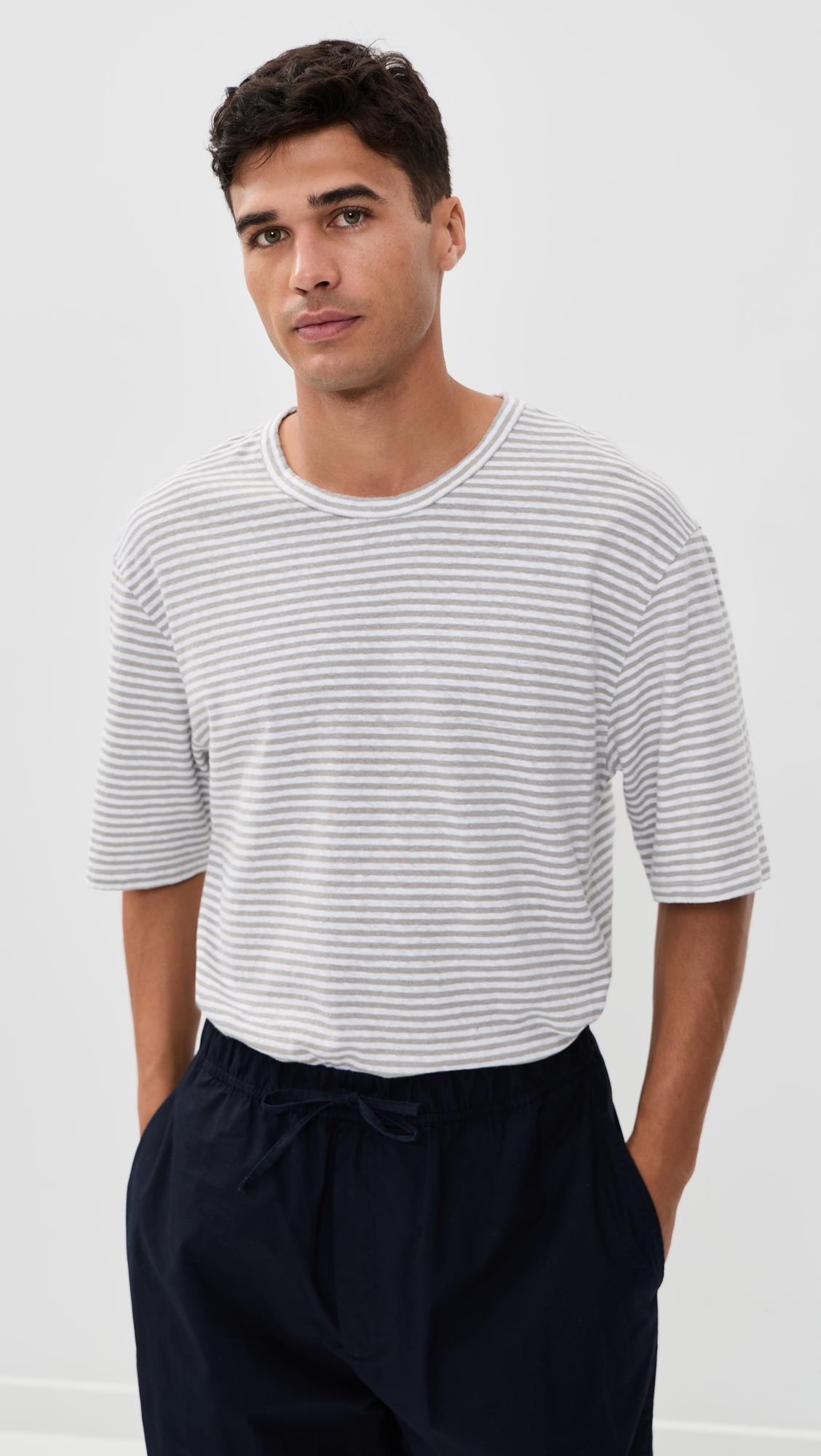 Elden Linen Mini Stripe Tee by OFFICINE GENERALE