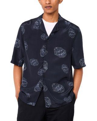 Eren Crepe Cloud Lines Short Sleeve Shirt by OFFICINE GENERALE