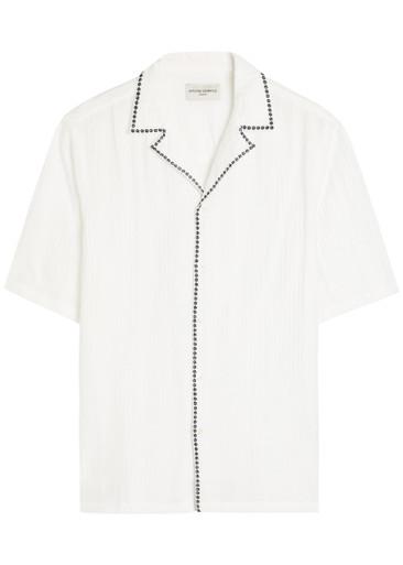 Eren seersucker embroidered trims shirt by OFFICINE GENERALE