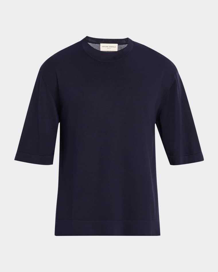 Men's Boris Lyocell and Wool Knit Crewneck T-Shirt by OFFICINE GENERALE