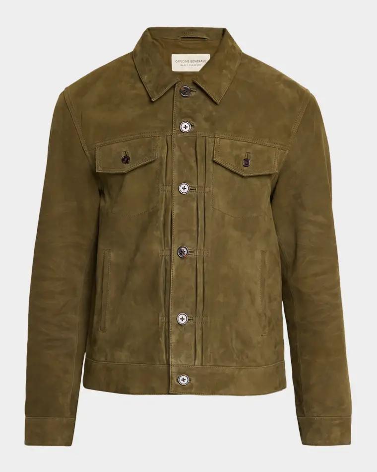 Men's Liam Suede Trucker Jacket by OFFICINE GENERALE
