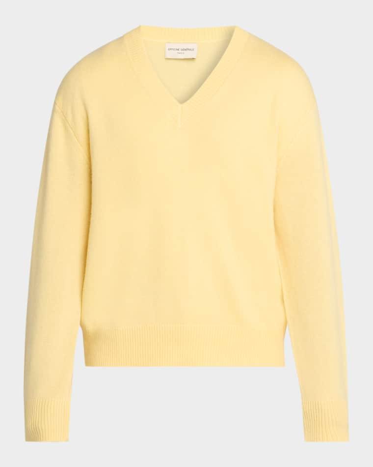 Men's V-Neck Wool Sweater by OFFICINE GENERALE