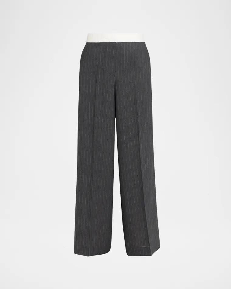 Rosa Pinstripe Wool Pants by OFFICINE GENERALE