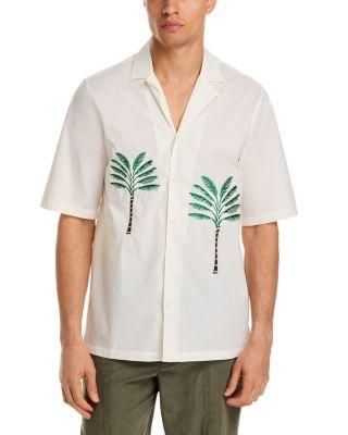 Short Sleeve Palm Tree Camp Shirt by OFFICINE GENERALE Short Sleeve Palm Tree Camp Shirt by OFFICINE GENERALE