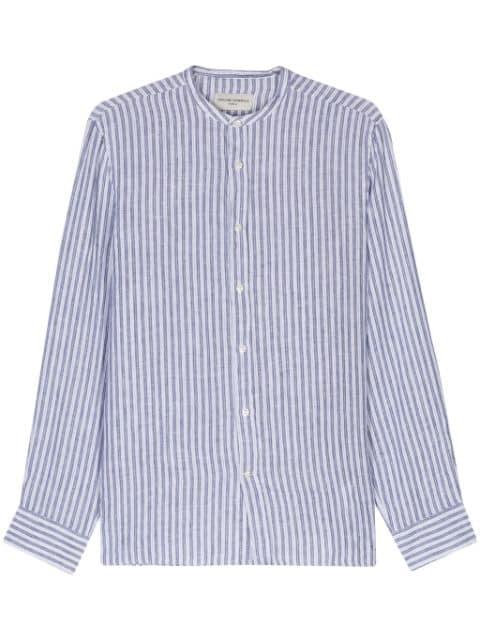striped linen blend shirt by OFFICINE GENERALE