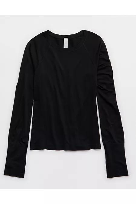 OFFLINE BY Aerie Gotta Run Long Sleeve T-Shirt Women's True Black by OFFLINE