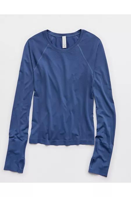 OFFLINE BY Aerie Gotta Runong Sleeve T-Shirt Women's Marbled Blue by OFFLINE