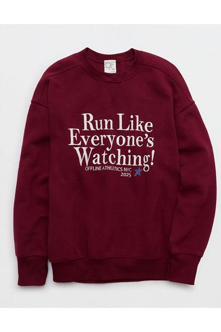 OFFLINE By Aerie Cloud Fleece Oversized Crewneck Sweatshirt Women's Maroon by OFFLINE OFFLINE By Aerie Cloud Fleece Oversized Crewneck Sweatshirt Women's Maroon by OFFLINE
