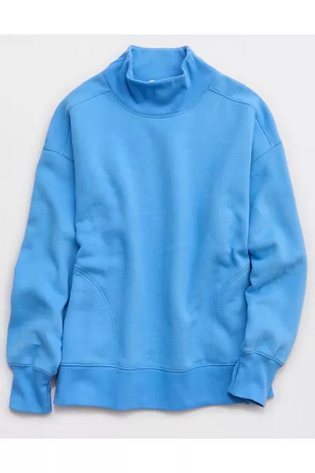 OFFLINE By Aerie Cloud Fleece Oversized Mockneck Sweatshirt Women's Tidal Blue by OFFLINE