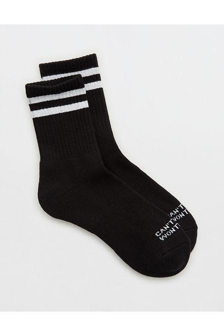 OFFLINE By Aerie Crew Socks Women's Black Stripe One Size by OFFLINE
