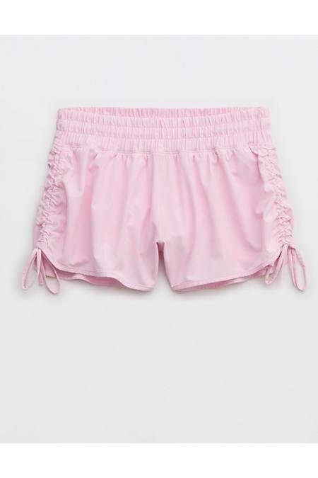 OFFLINE By Aerie Low Rise Ruched Hot Stuff Short Women's Parfait Pink XL by OFFLINE