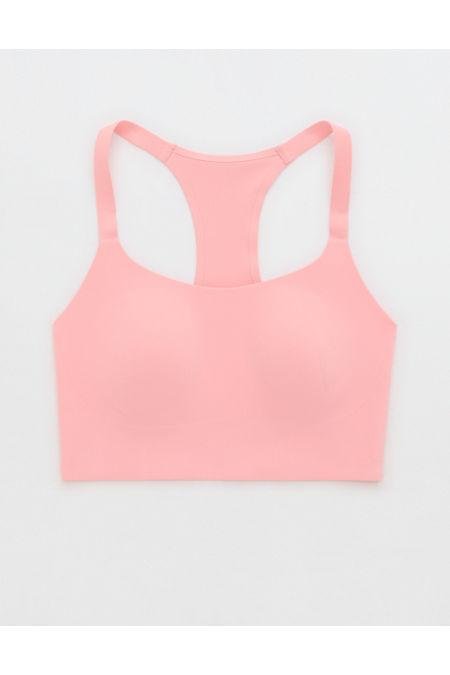 OFFLINE By Aerie Real Me Hold Up Racerback Sports Bra Women's Pink Tint L D by OFFLINE