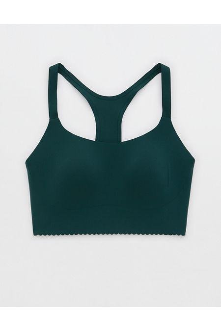 OFFLINE By Aerie Real Me Hold Up Scallop Sports Bra Women's Deep Forest Green XXS by OFFLINE