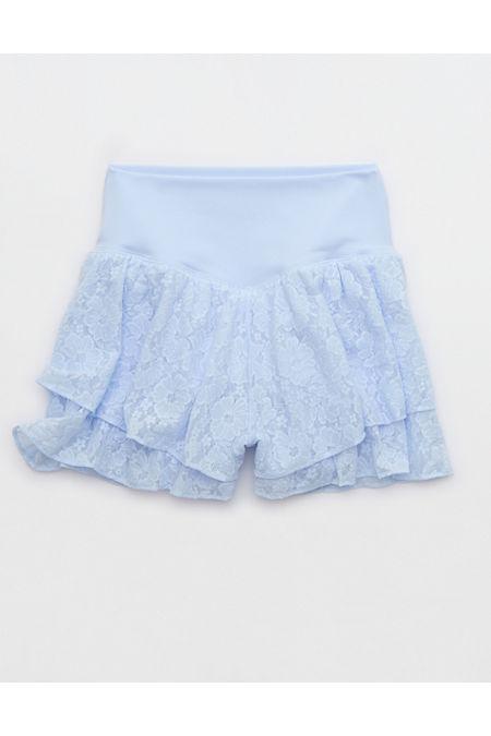 OFFLINE By Aerie Real Me Lace Flowy Short Women's Eyelet Blue by OFFLINE