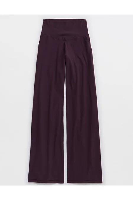 OFFLINE By Aerie Real Me XTRA Ribbed High Waisted Trouser Women's Cool Berry by OFFLINE