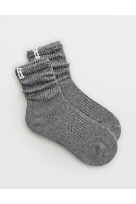 OFFLINE By Aerie Short Scrunch Socks Women's Medium Heather Gray by OFFLINE