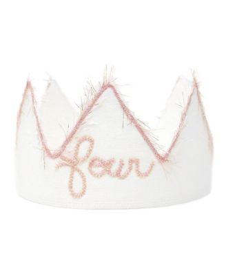 Girls' Linen Crown - "four" Embroidered - Baby by OH BABY!