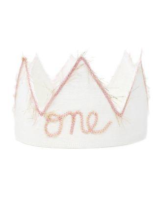 Girls' Linen Crown - "one" Yarn Embroidered - Baby by OH BABY!