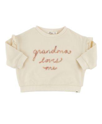 Girls' Ruffle Slouch Grandma Loves Me Sweatshirt - Baby by OH BABY!