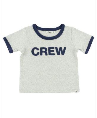 Unisex Billie Slub "Crew" Applique Ringer Tee - Baby by OH BABY!
