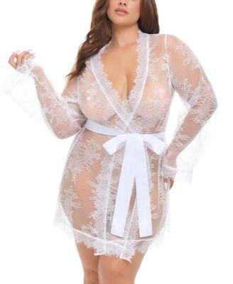 Curvy Amour Short Lace Robe by OH LA LA CHERI