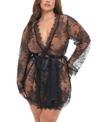 Curvy Amour Short Lace Robe by OH LA LA CHERI