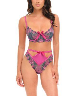 Rosie Embroidered Underwire Bra Set by OH LA LA CHERI