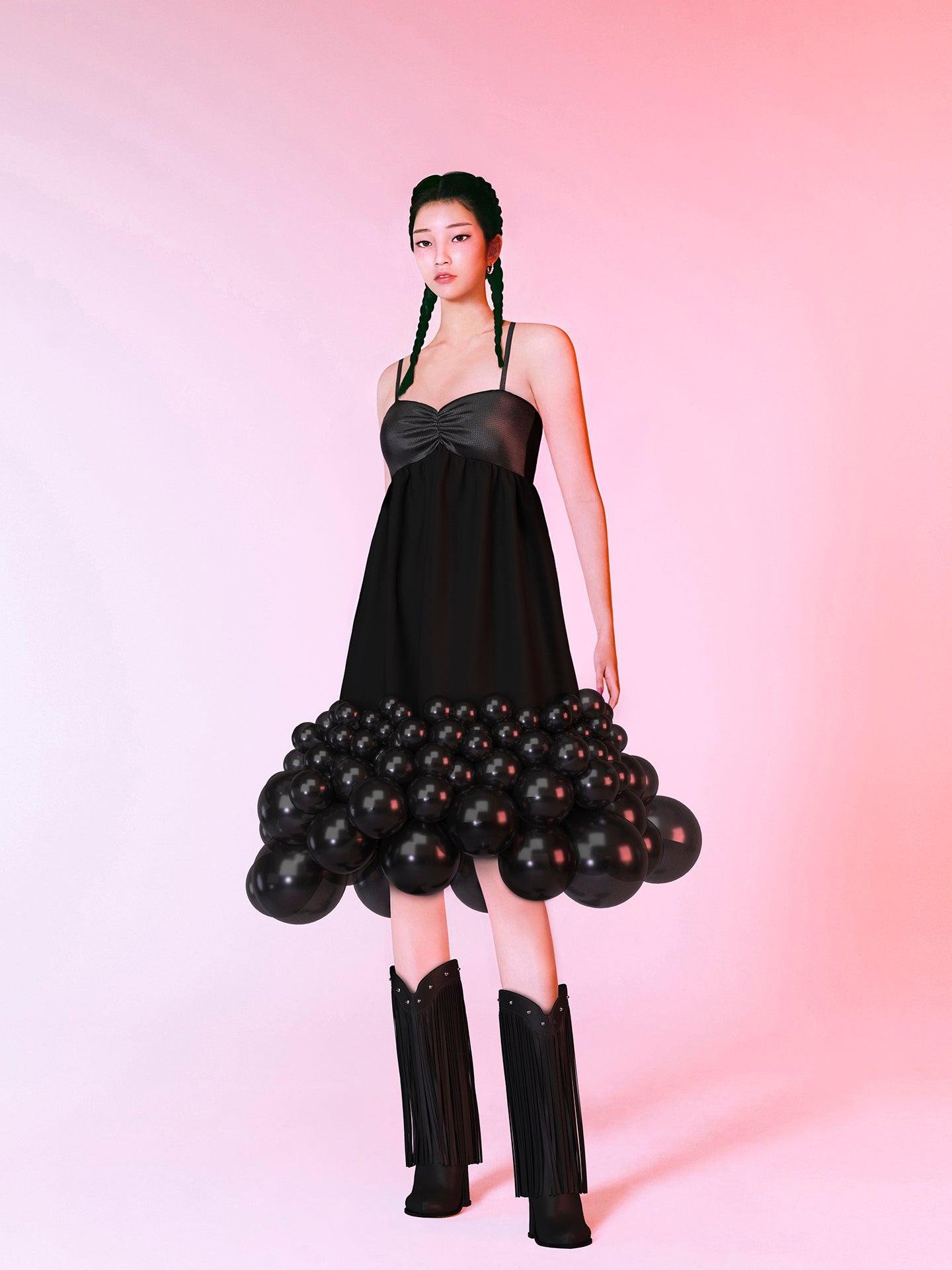 The Black Balloon Mini Dress by OHROZY