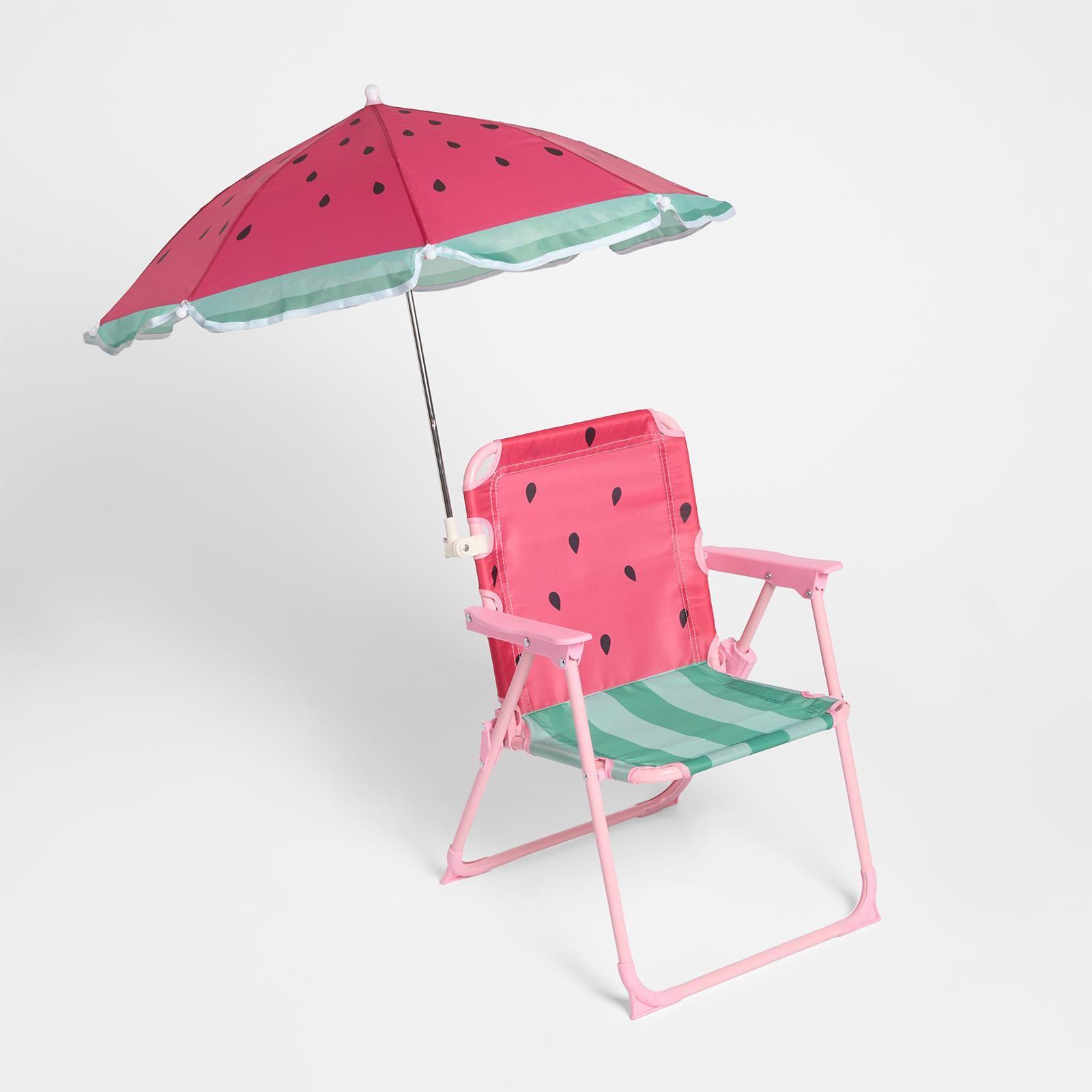 Watermelon Camping Chair Parasol Umbrella Set Picnic Outdoor Garden Folding Seat by OHS