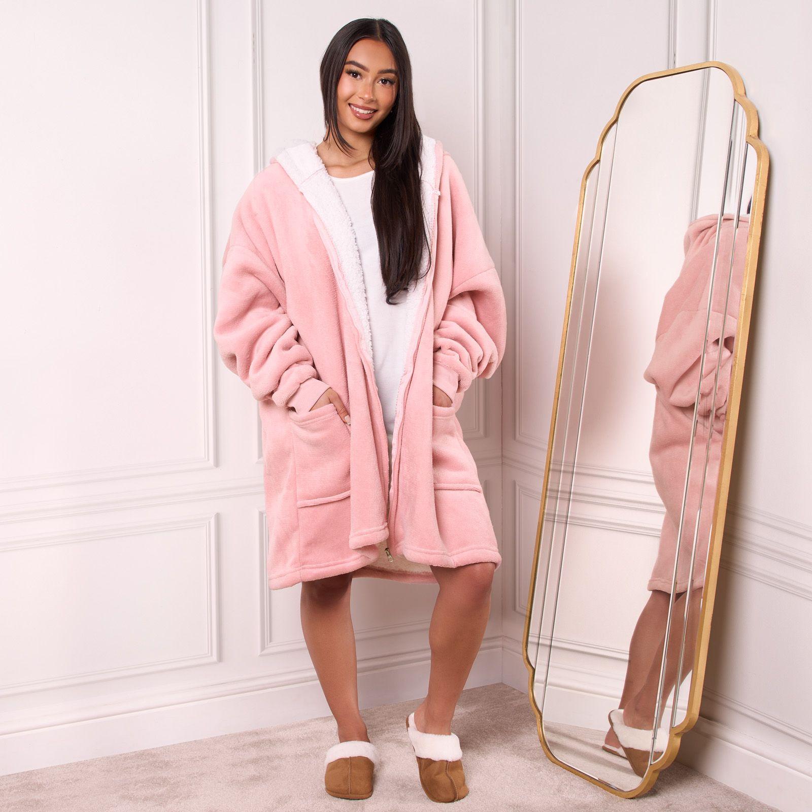 Zip Up Oversized Sherpa Fleece Hoodie Blanket by OHS
