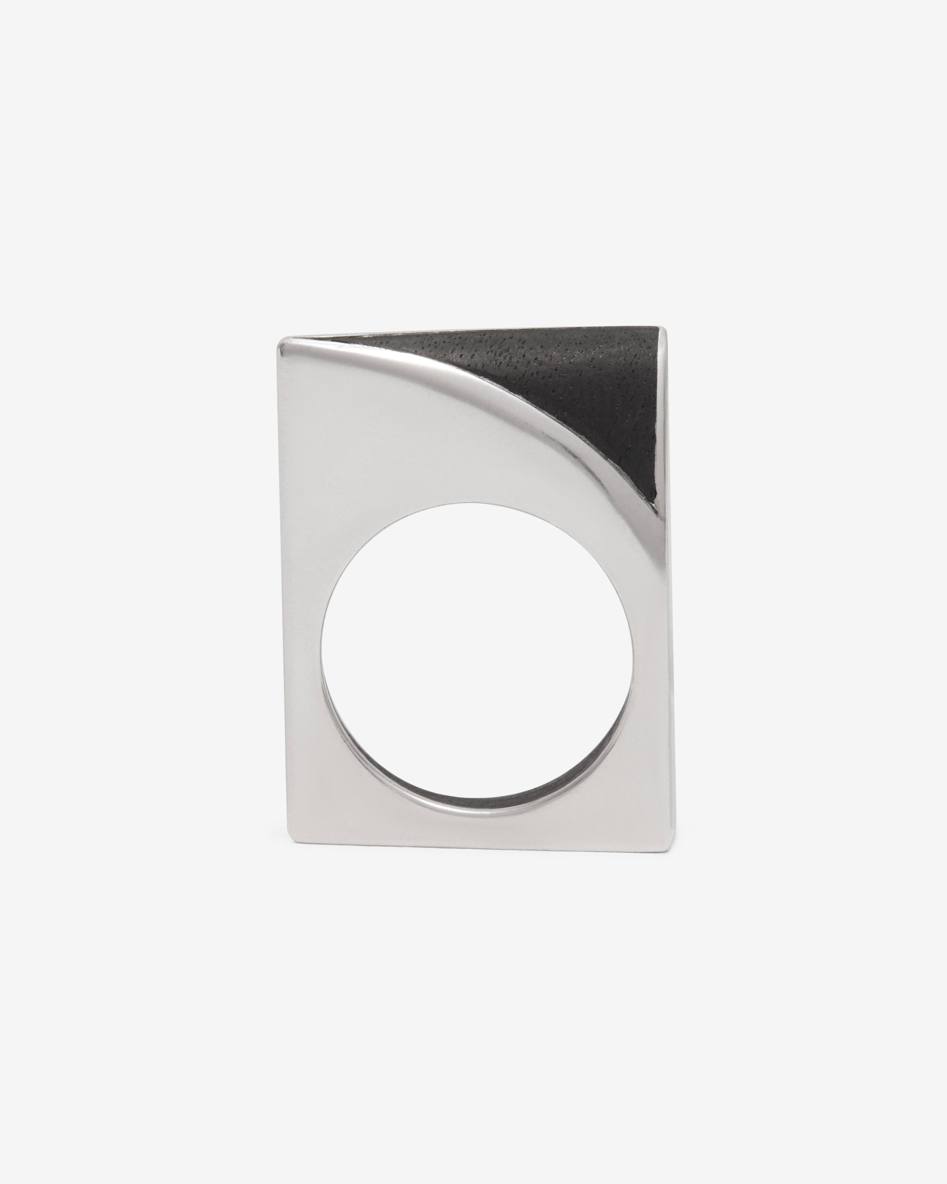 Old Jewelry - Ebony Wood Ring - (Silver) by OLD JEWELRY