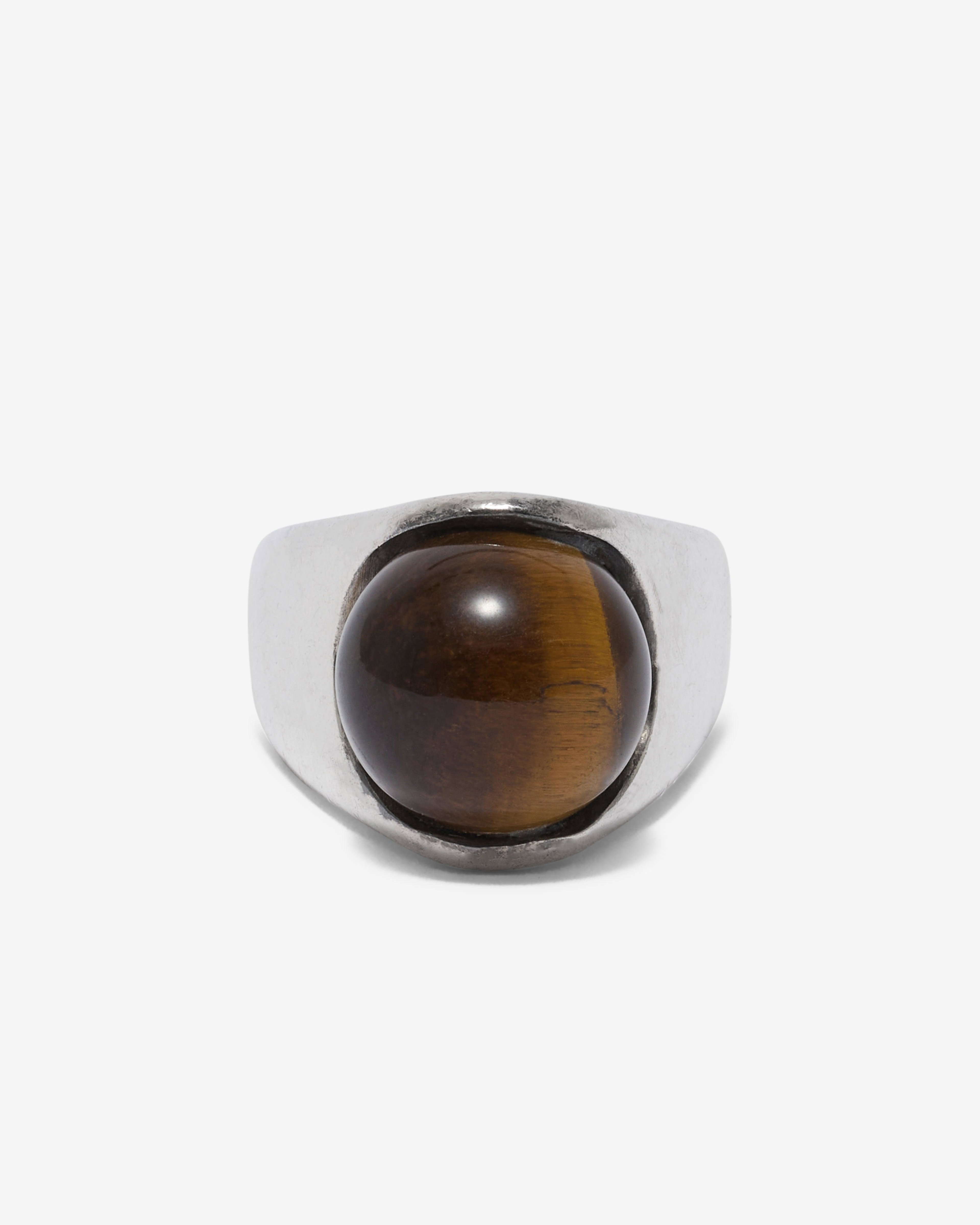 Old Jewelry - Modernist Tigers Eye Orb Ring - (Silver) by OLD JEWELRY