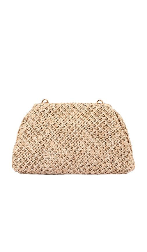 olga berg Anna Woven Clutch in Neutral by OLGA BERG