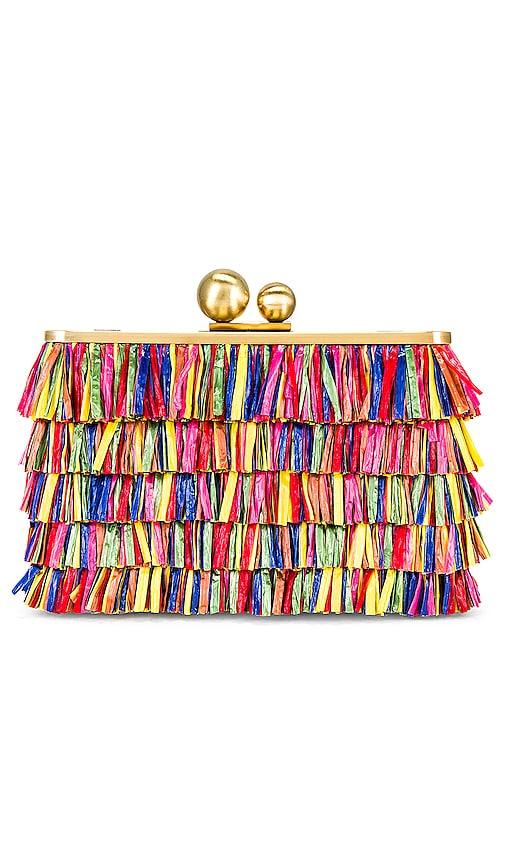 olga berg Carlita Carnivale Clutch in Red by OLGA BERG