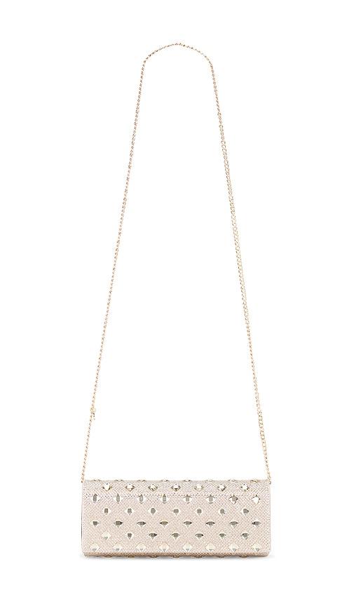 olga berg Ela Crystal Clutch in Metallic Neutral by OLGA BERG