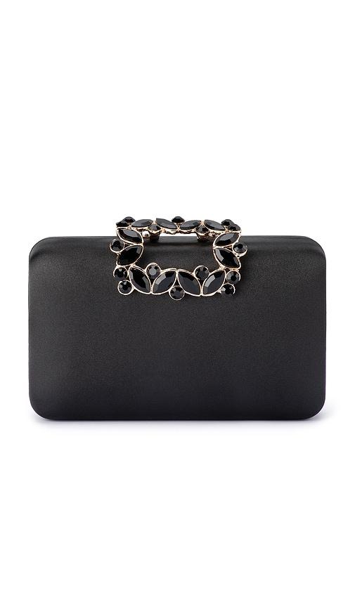 olga berg Margalit Crystal Lock Clutch in Black by OLGA BERG